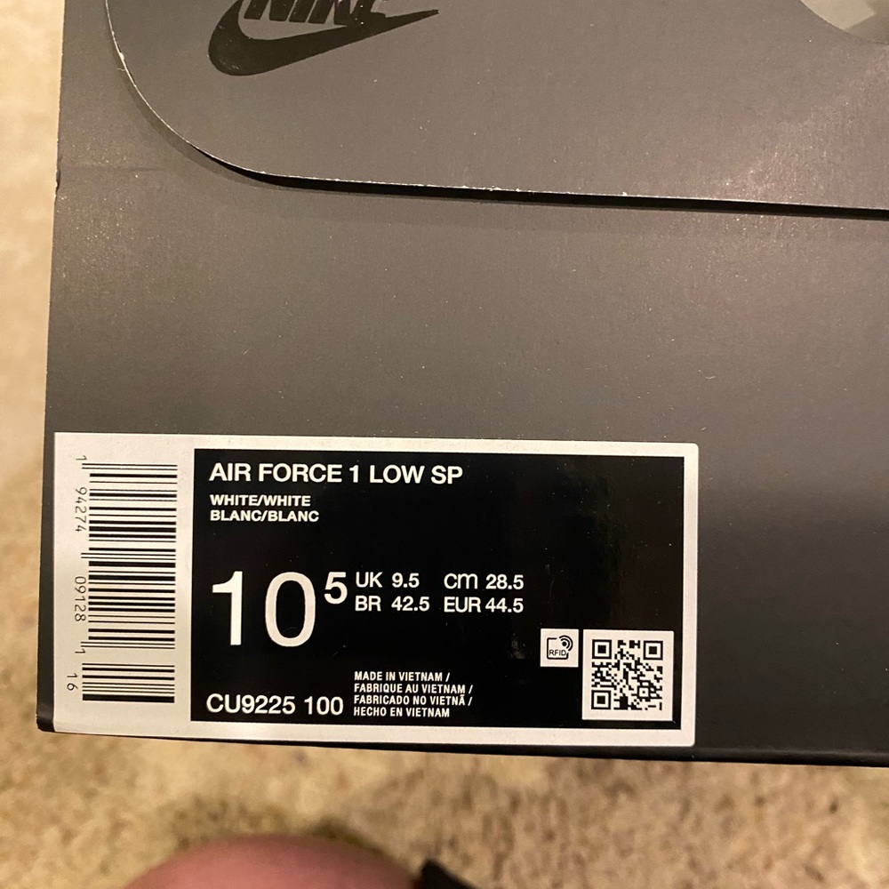 Supreme / Nike Air Force SP Low “White” BNIB Men’s SZ-10. - Picture 15 of 15
